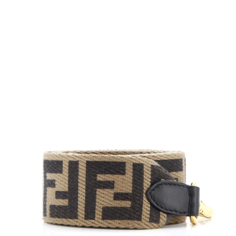 Fendi Strap You Shoulder Strap Zucca Canvas with Leather Brown
